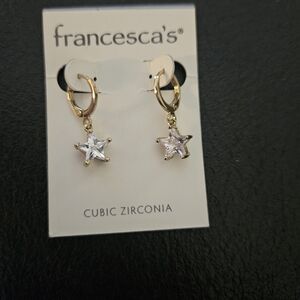 Francesca's Gold Hoops with Silver Star Charms
